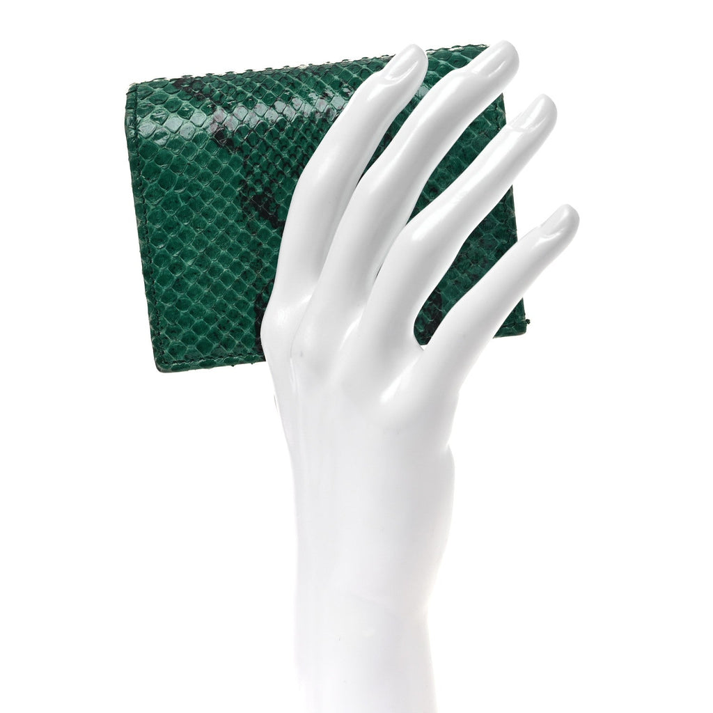 Gucci Snakeskin GG Marmont Card Case Green