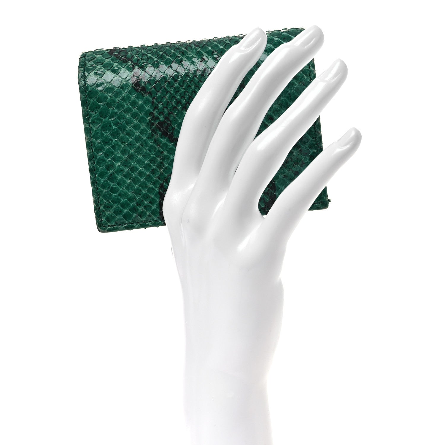 Gucci Snakeskin GG Marmont Card Case Green