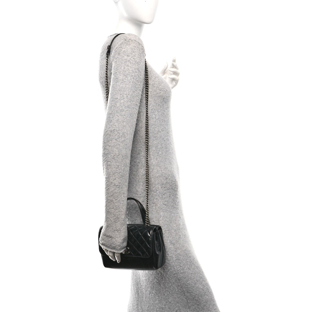 Chanel Glazed Calfskin Pilot Essentials Flap Black