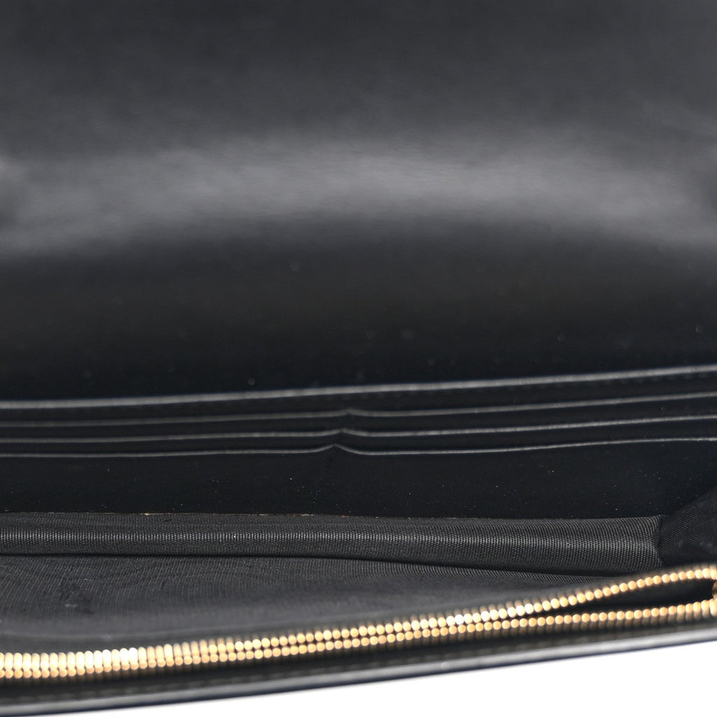 Gucci Guccissima Signature Bowy Chain Wallet Black