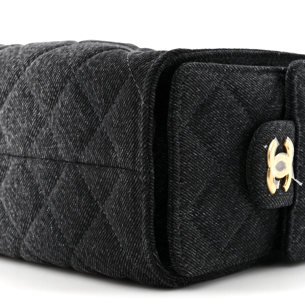 Chanel Washed Denim Quilted Mini Chanel 25 Handbag Black