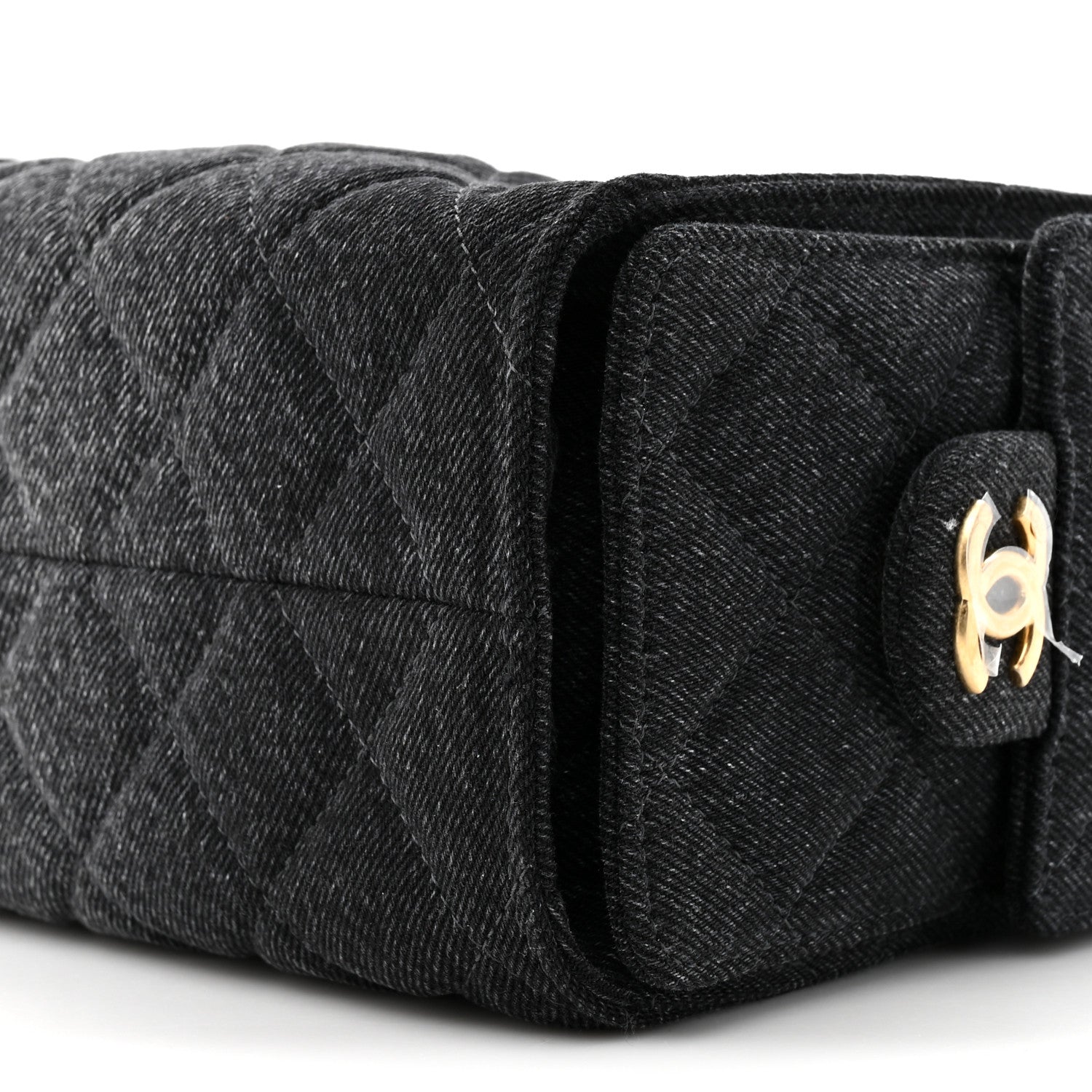 Chanel Washed Denim Quilted Mini Chanel 25 Handbag Black