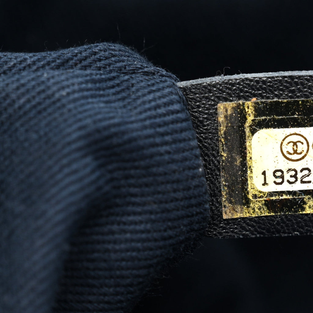 Chanel Iridescent Calfskin Triple Stitched Medium Flap Navy