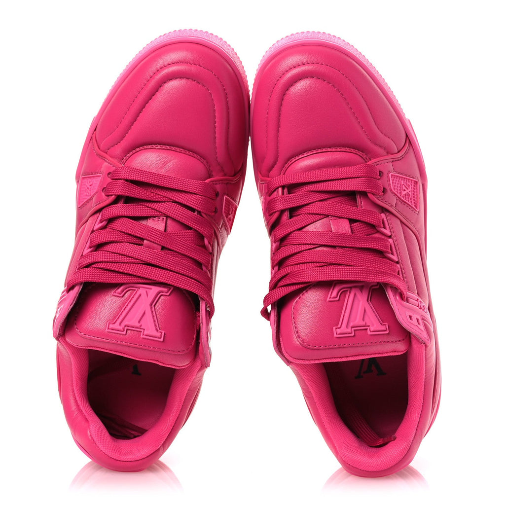 Louis Vuitton Calfskin Womens LV Trainer Sneakers 37 Hot Pink