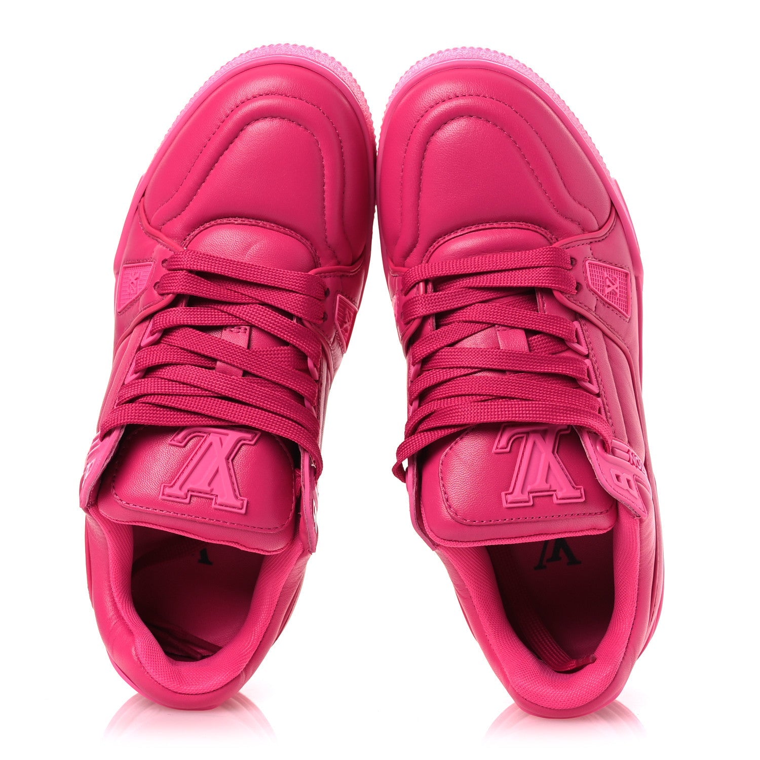 Louis Vuitton Calfskin Womens LV Trainer Sneakers 37 Hot Pink