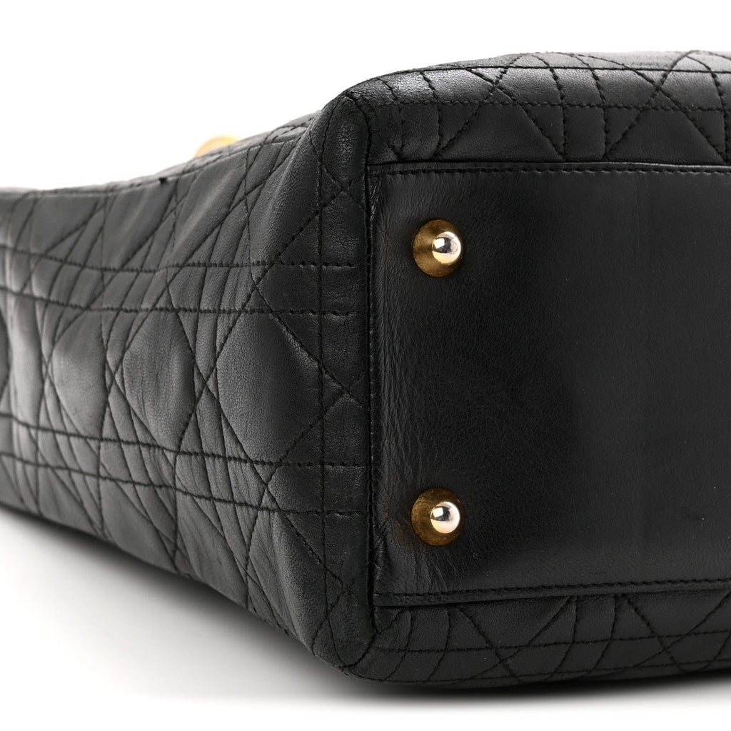 Christian Dior Lambskin Cannage Large Lady Dior Black