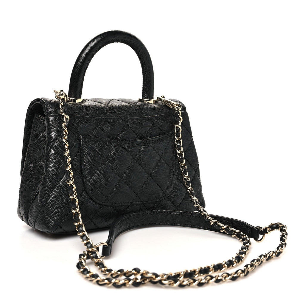 Chanel Caviar Quilted Extra Mini Coco Handle Flap Black