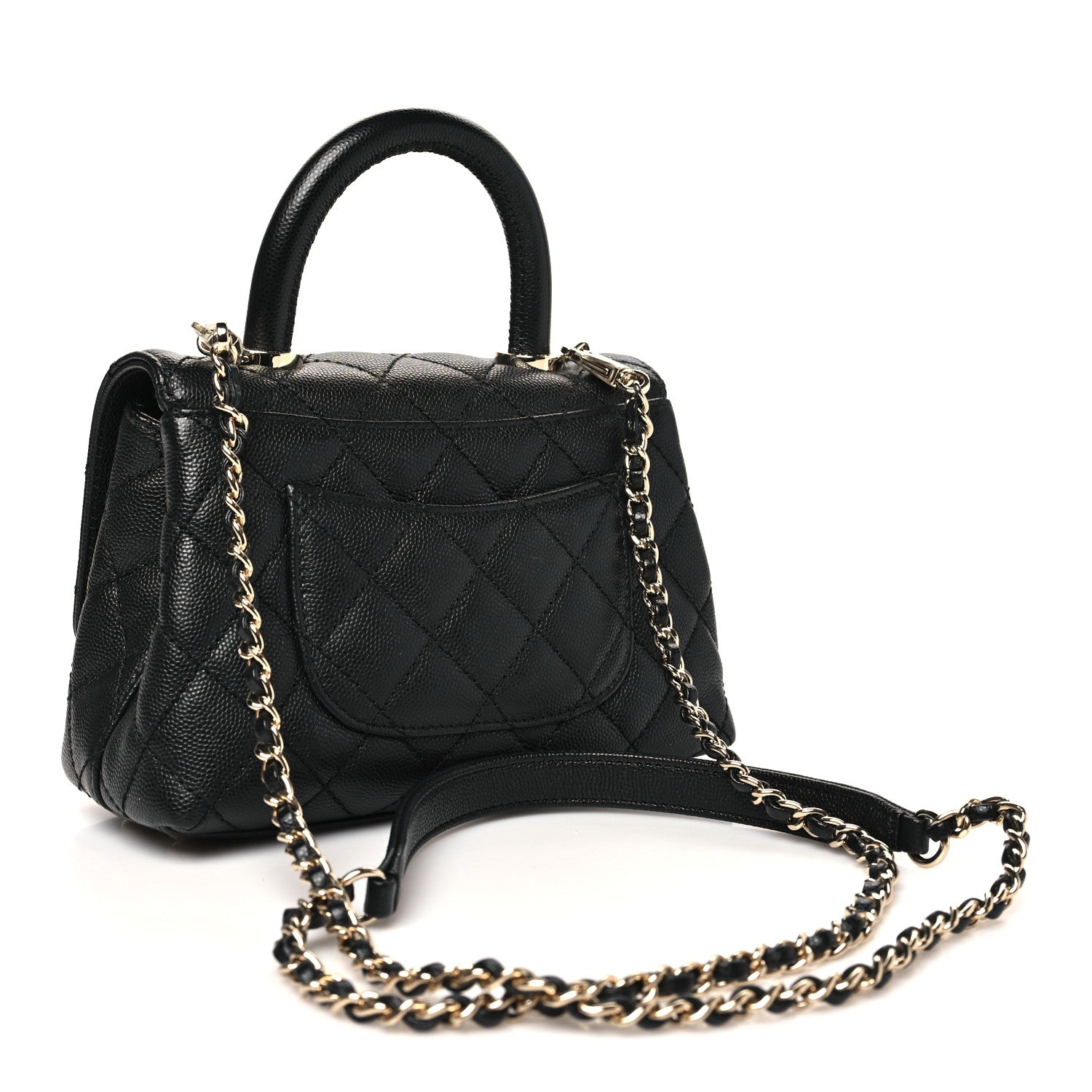 Chanel Caviar Quilted Extra Mini Coco Handle Flap Black