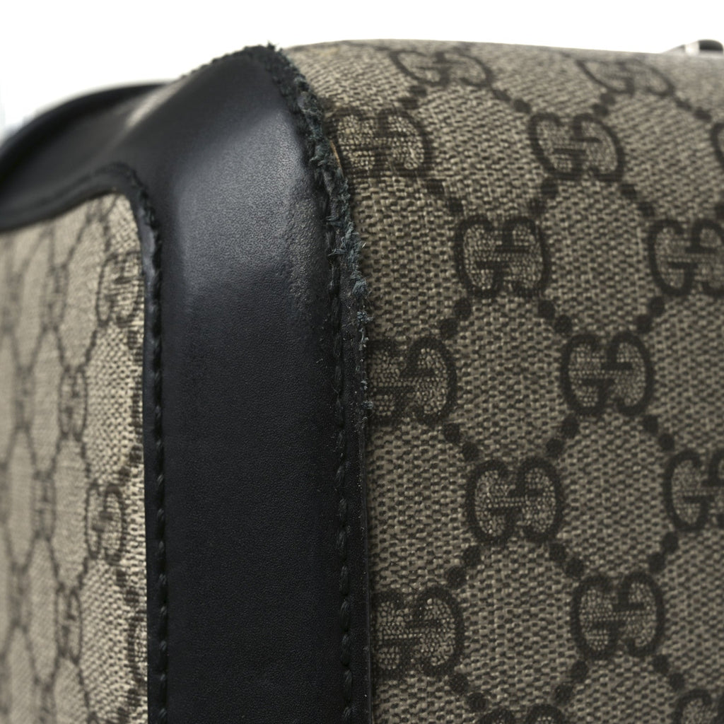 Gucci GG Supreme Monogram Four Wheel Suitcase Black