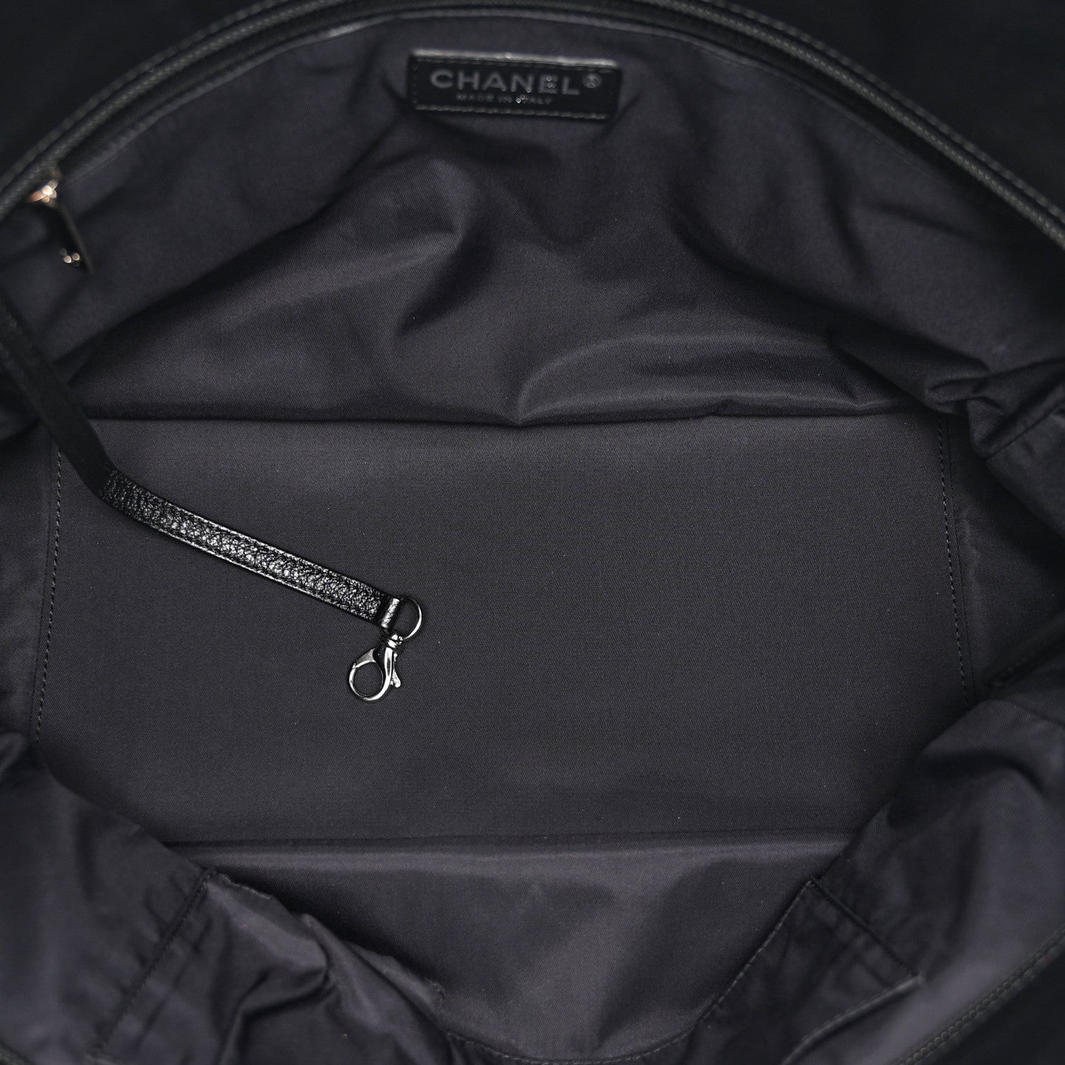 Chanel Coated Canvas Quilted Large Paris Biarritz Tote Black