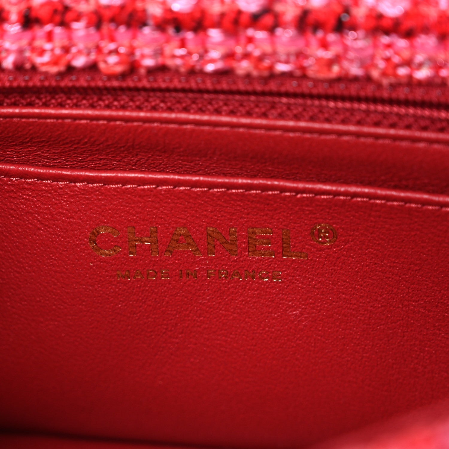 Chanel Tweed Quilted Mini 2.55 Reissue Flap Red Ecru Black