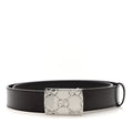 Gucci Plutone Calfskin Plaque GG 30mm Belt 80 32 Cocoa