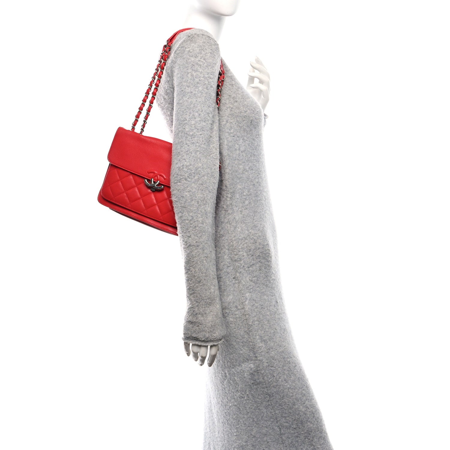 Chanel Caviar Quilted Small CC Box Top Flap Red