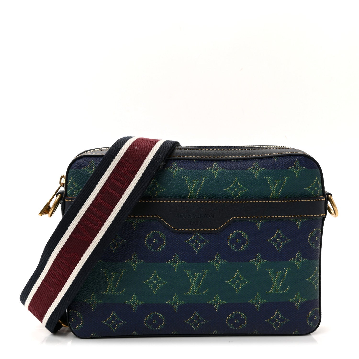 Louis Vuitton Monogram Heritage Stripes Trio Messenger Blue