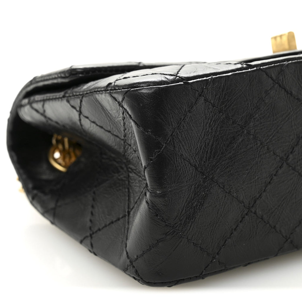 Chanel Aged Calfskin Quilted 2.55 Reissue Mini Flap Black