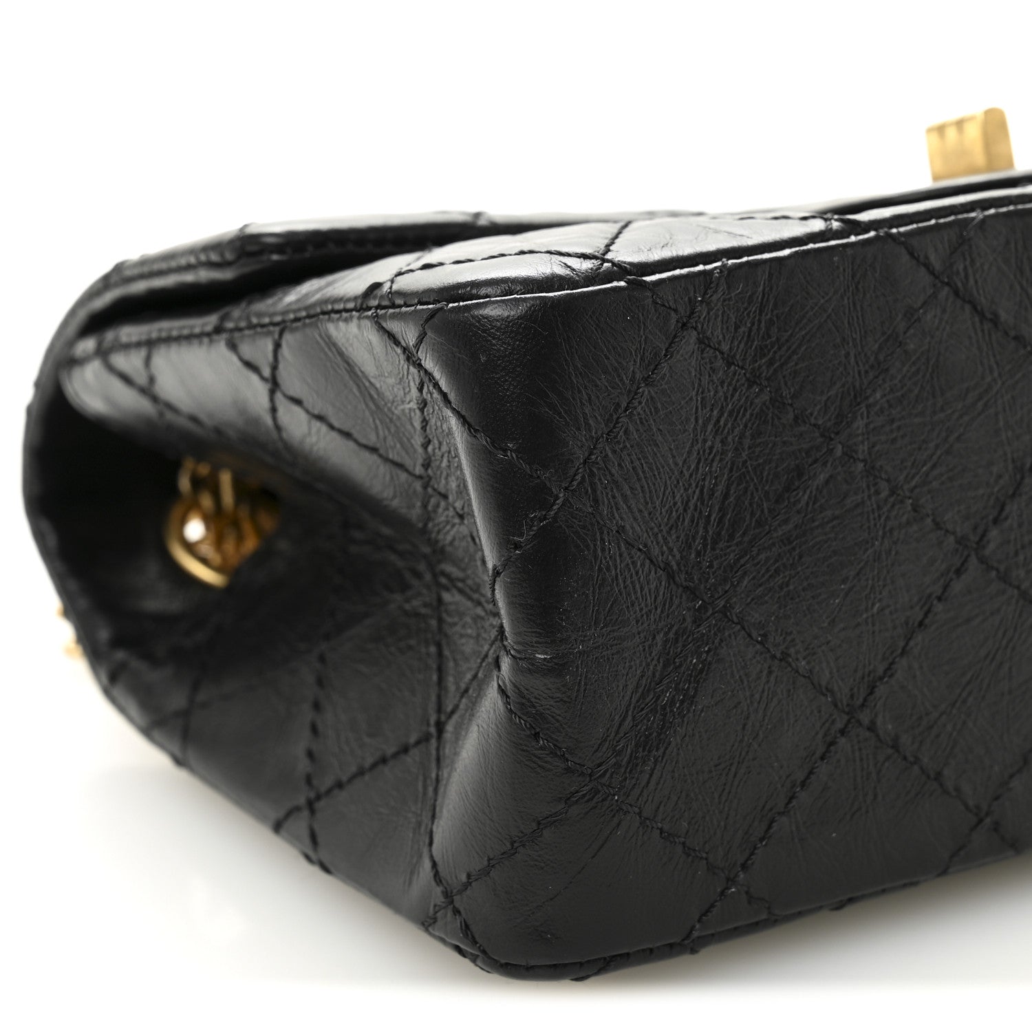 Chanel Aged Calfskin Quilted 2.55 Reissue Mini Flap Black