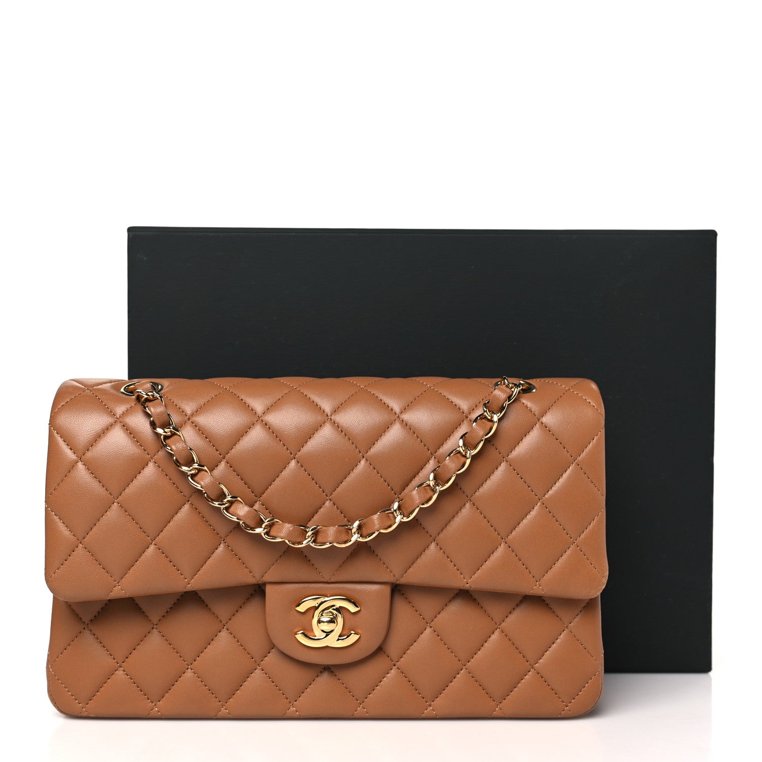 Chanel Lambskin Quilted Medium Double Flap Brown