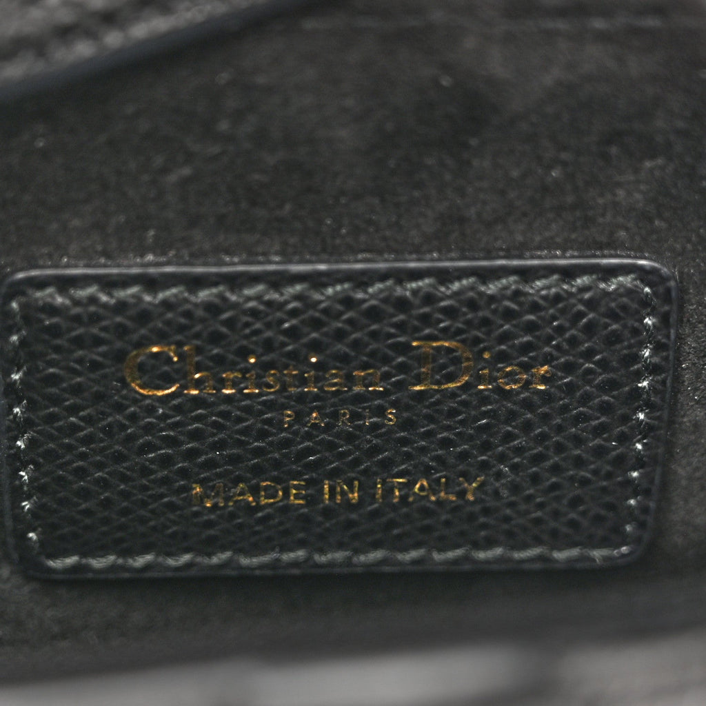 Christian Dior Grained Calfskin Mini Saddle Bag Black