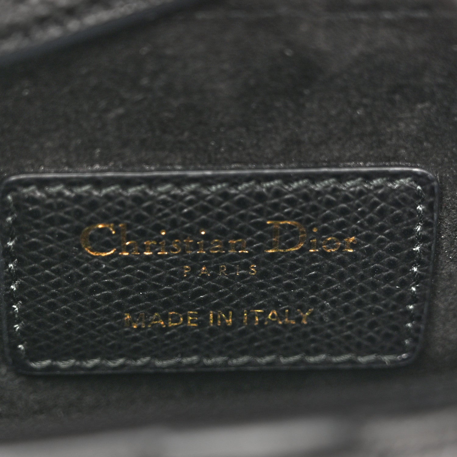 Christian Dior Grained Calfskin Mini Saddle Bag Black