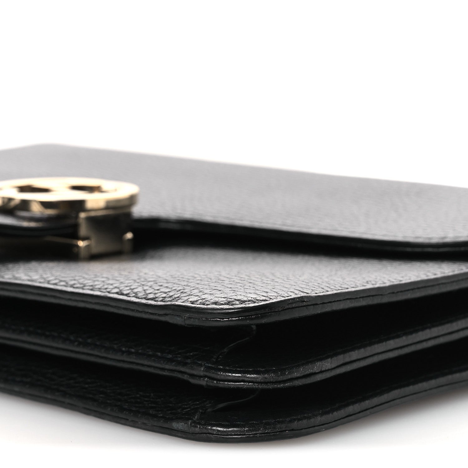 Gucci Dollar Calfskin Interlocking G Shoulder Bag Black