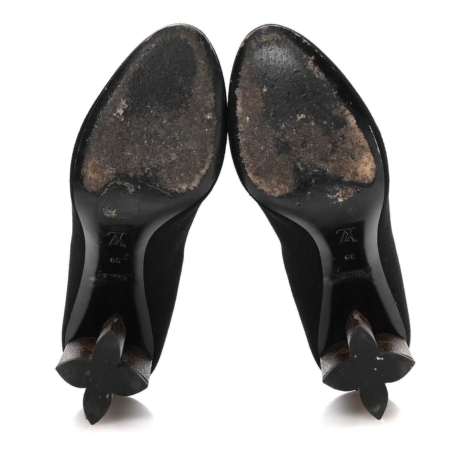 Louis Vuitton Monogram Stretch Fabric Silhouette Ankle Boots 39 Black