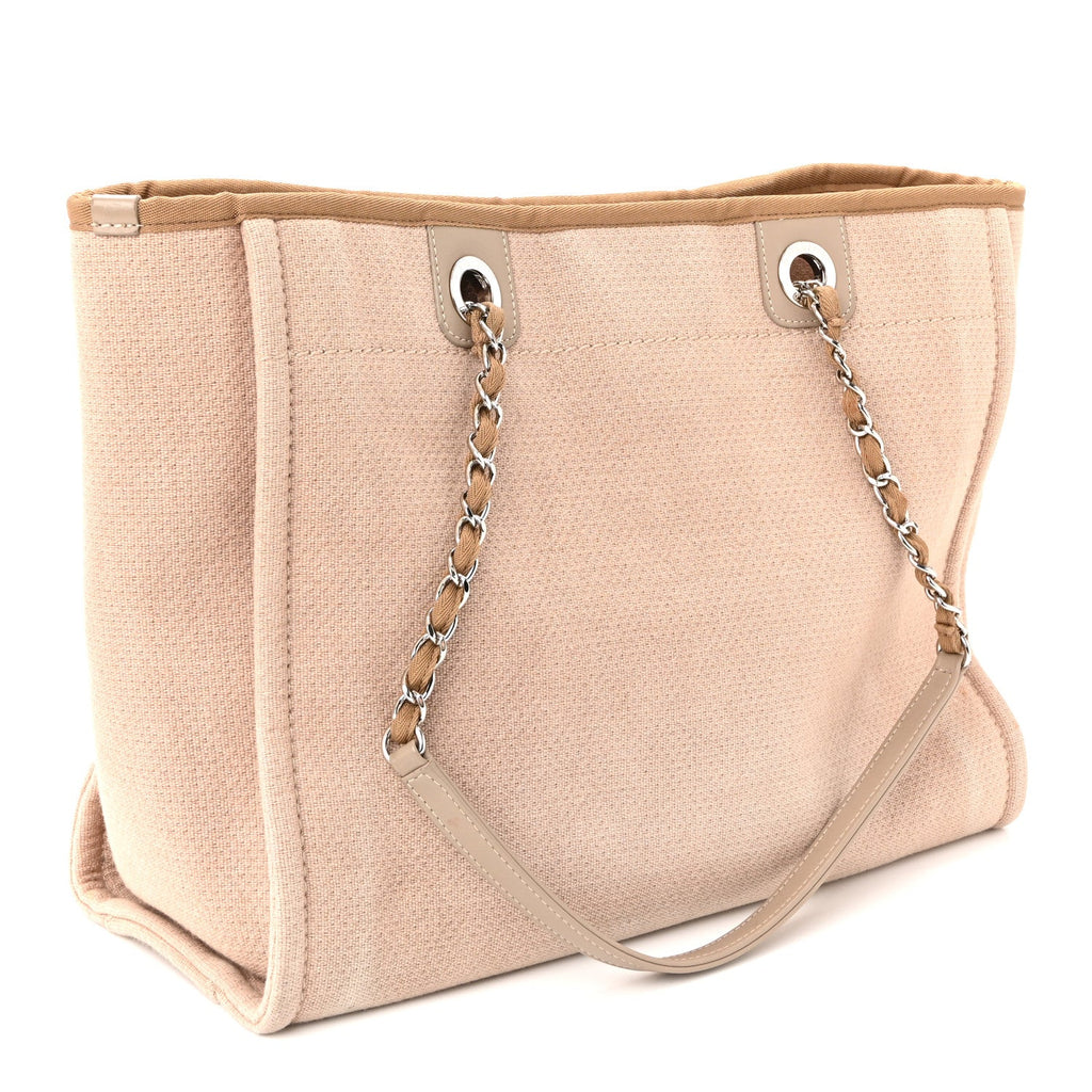 Chanel Mixed Fibers Small Deauville Tote Beige