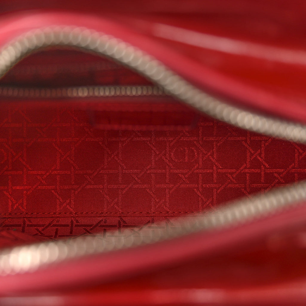 Christian Dior Patent Cannage Medium Lady Dior Red