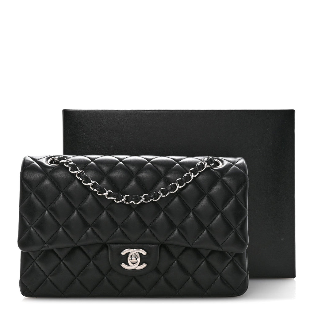 Chanel Lambskin Quilted Medium Double Flap Black