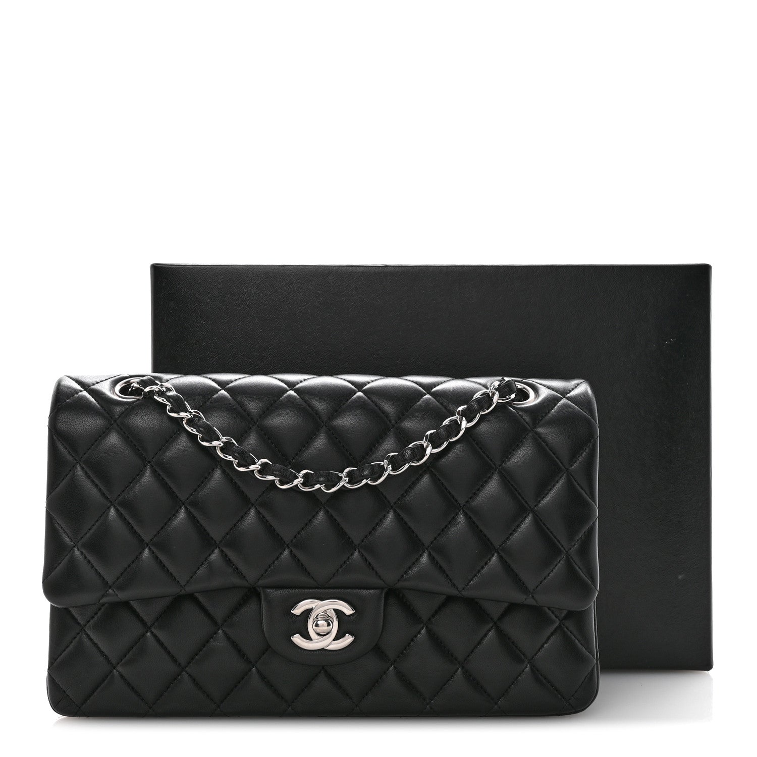 Chanel Lambskin Quilted Medium Double Flap Black