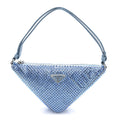 Prada Satin Crystal Triangle Pouch Celeste