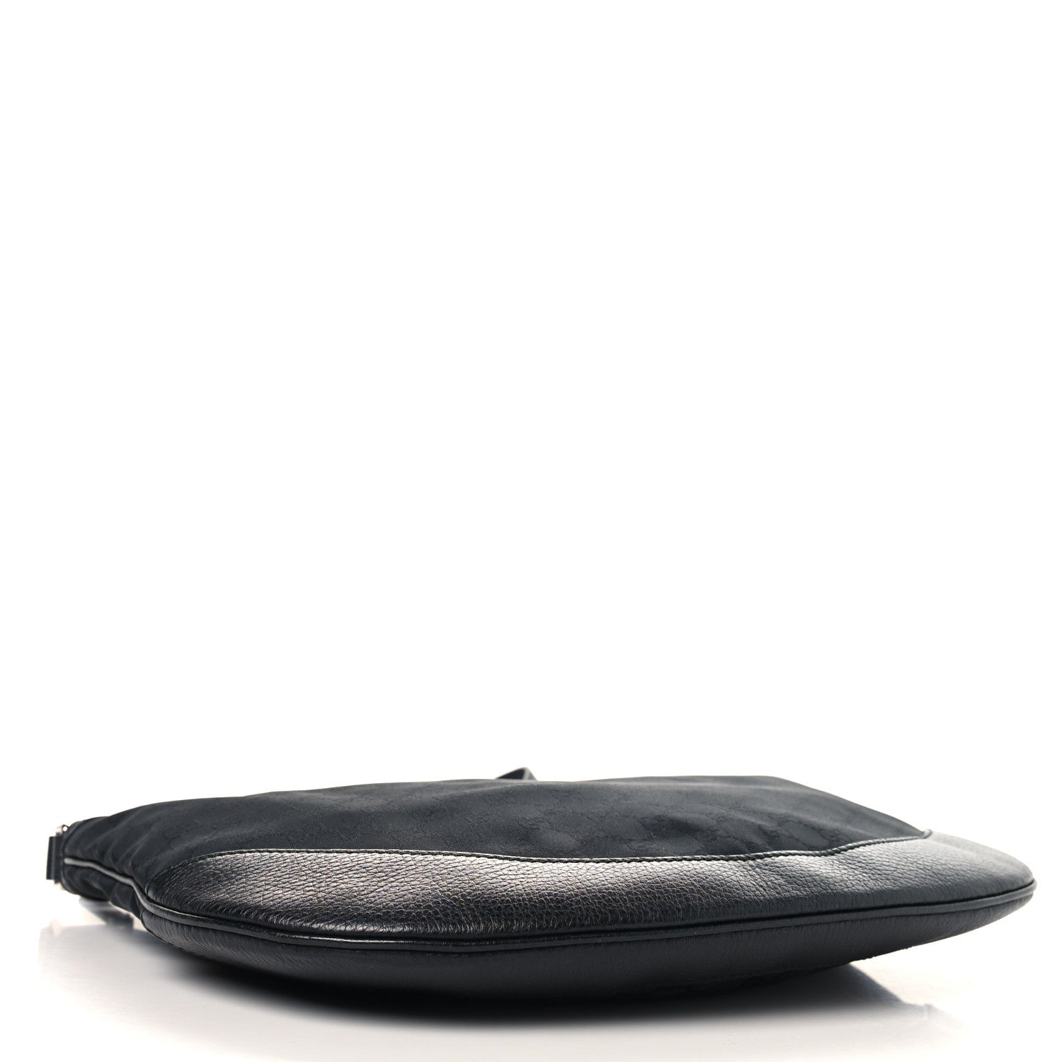 Gucci Denim Monogram Large Half Moon Hobo Black