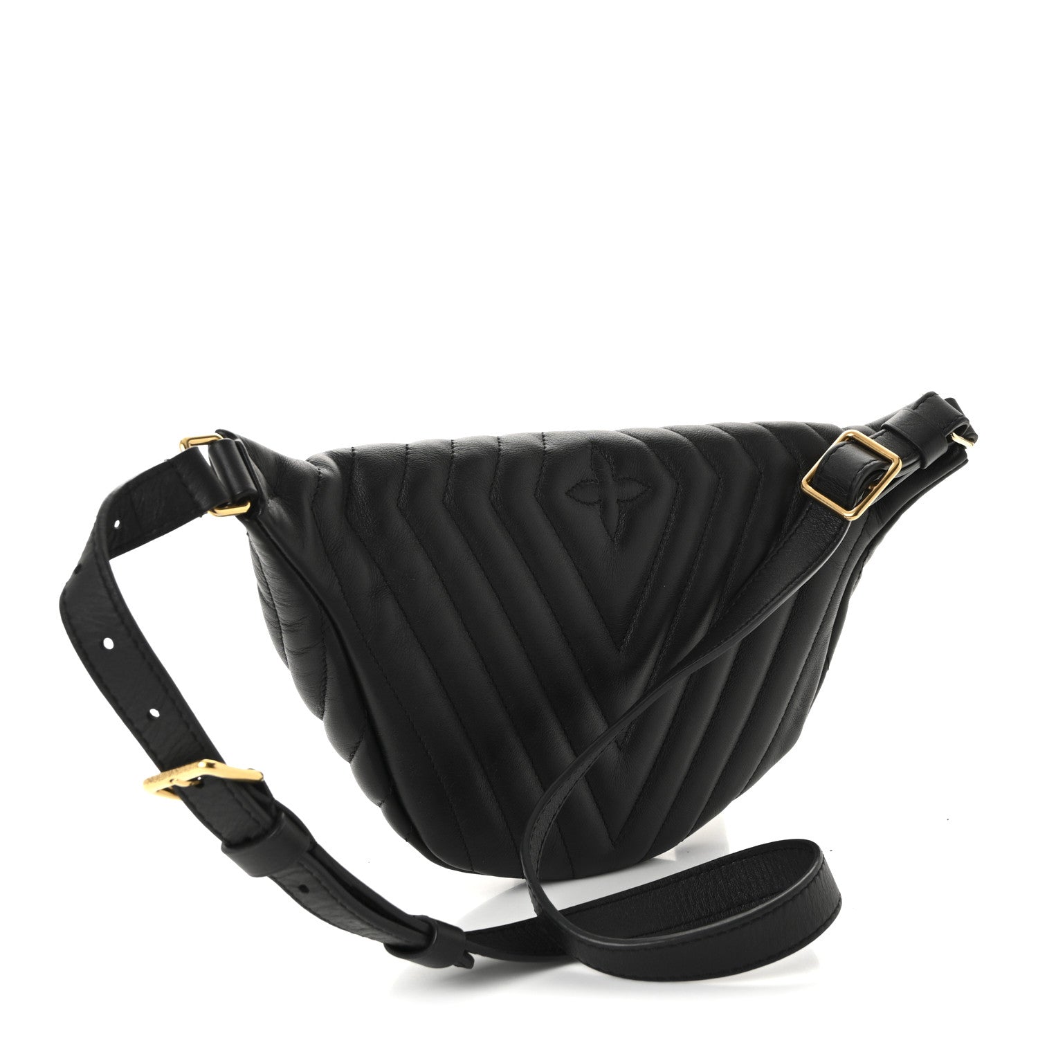 Louis Vuitton Calfskin Quilted New Wave Bumbag Black