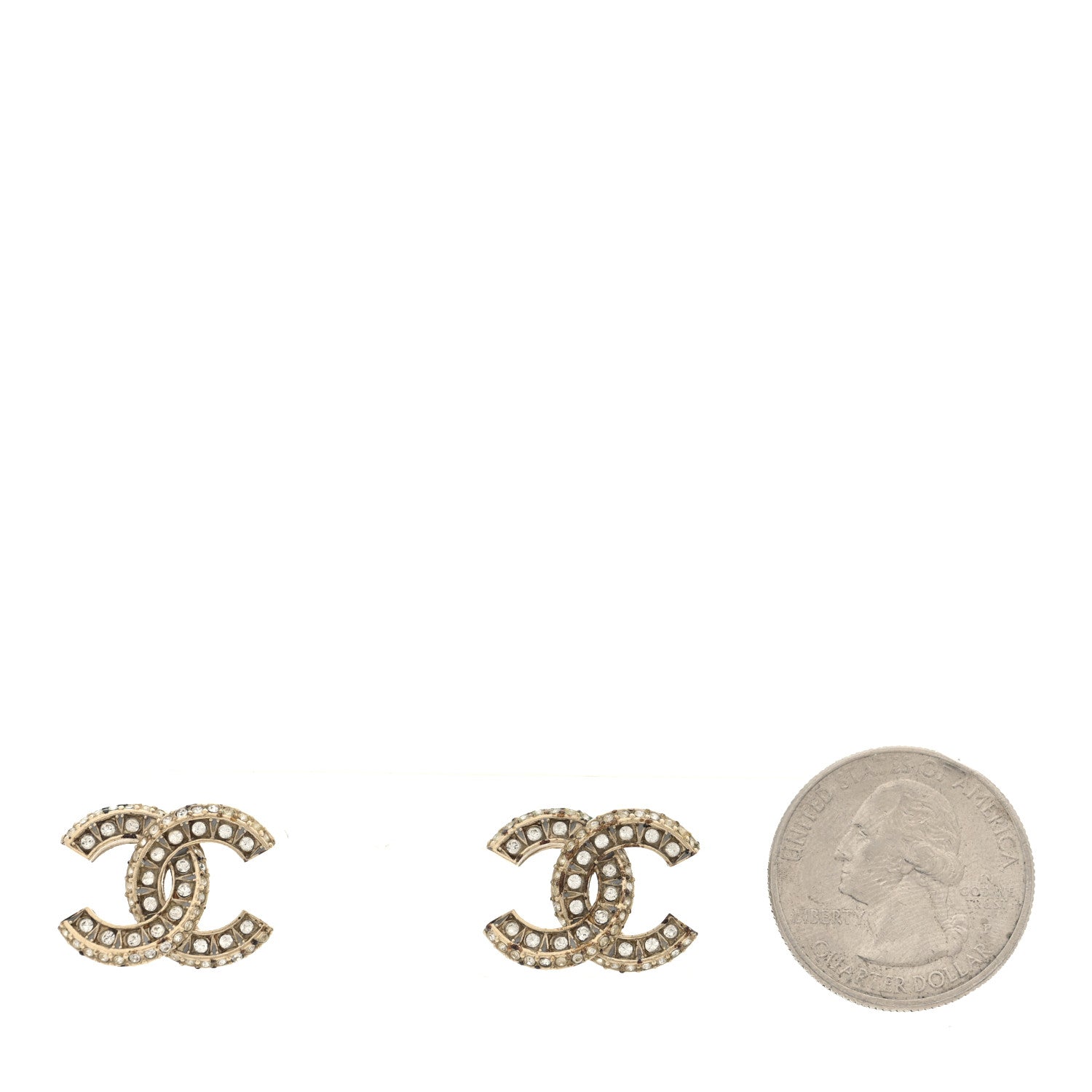Crystal Timeless CC Earrings Light Gold