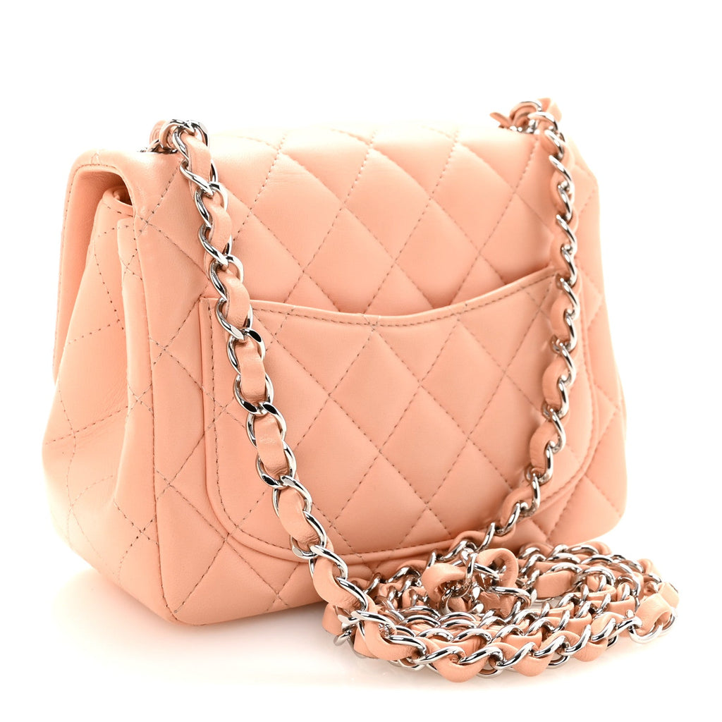 Chanel Lambskin Quilted Mini Square Flap Light Pink