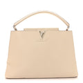 Louis Vuitton Taurillon Capucines MM Blanc Casse