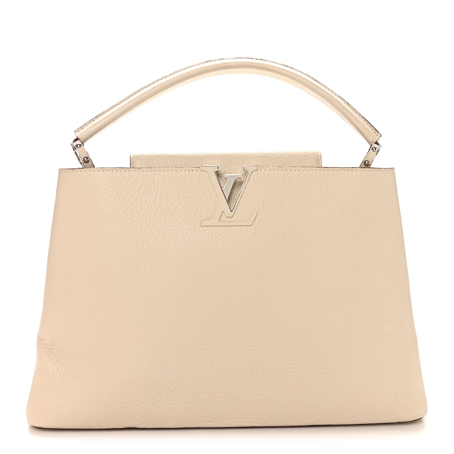 Louis Vuitton Taurillon Capucines MM Blanc Casse