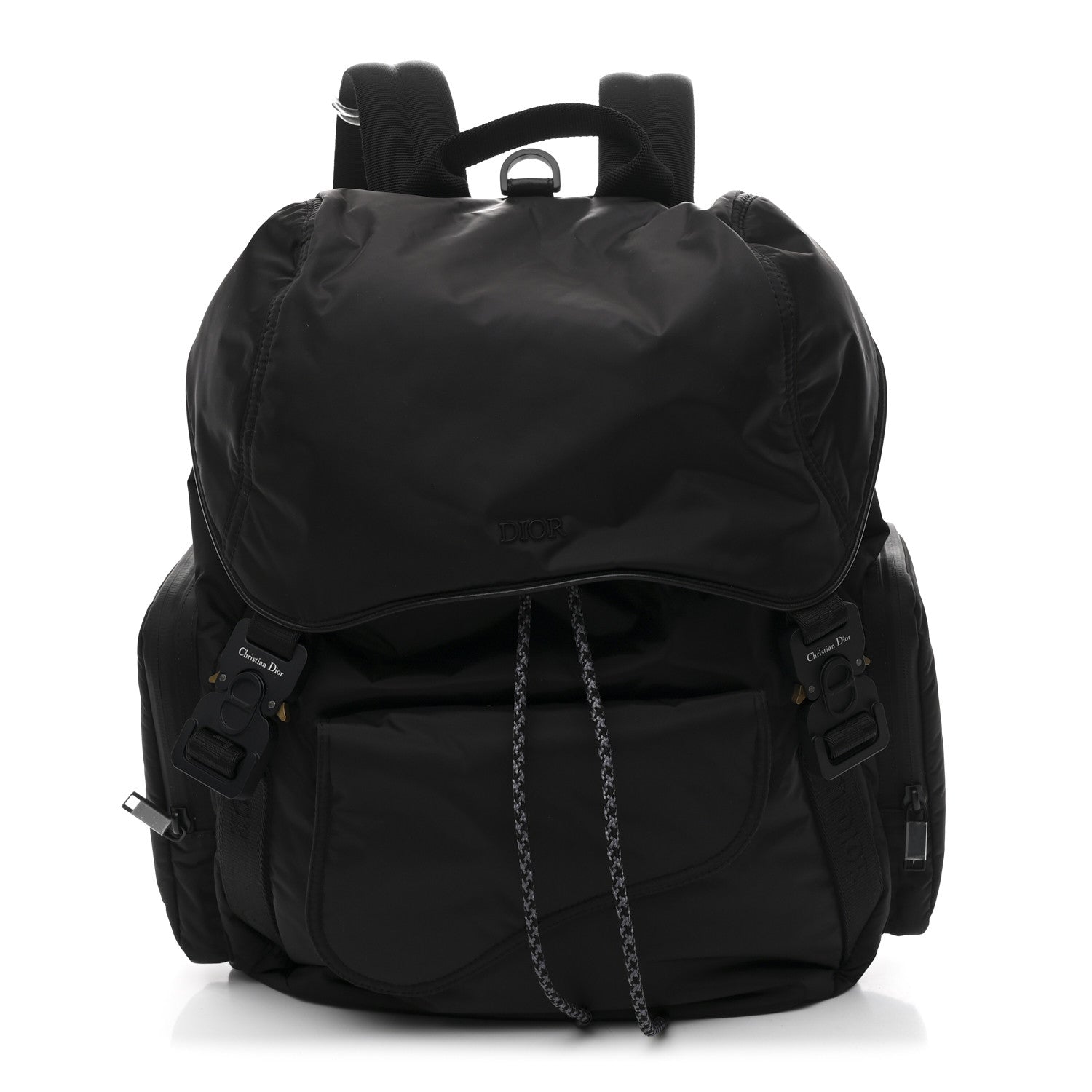 Christian Dior Nylon Saddle Backpack Black