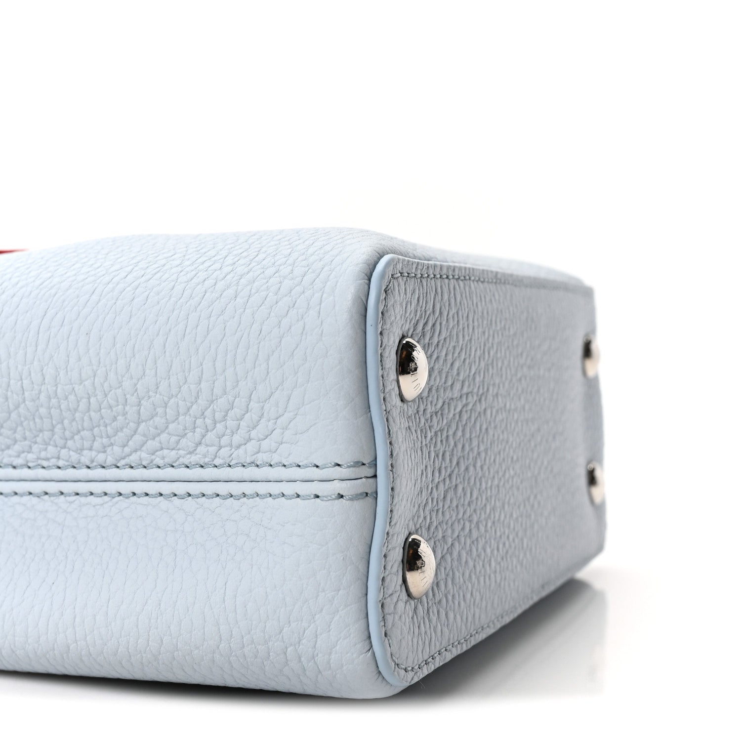Louis Vuitton Taurillon Capucines Mini Light Blue White Red