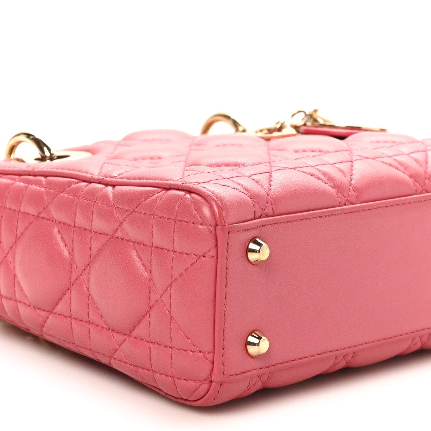 Christian Dior Lambskin Cannage Mini Lady Dior Pink