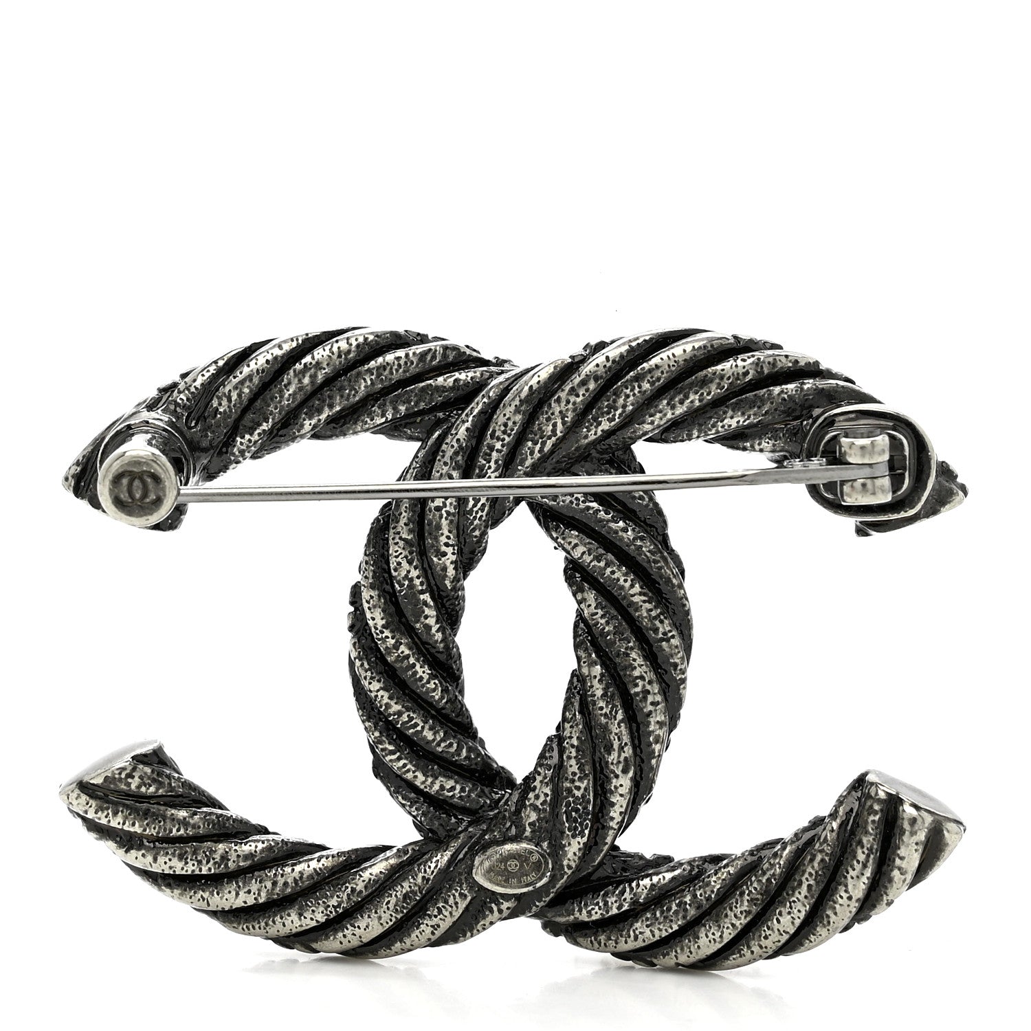 Ruthenium Twisted CC Brooch