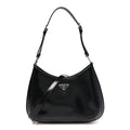Prada Spazzolato Large Cleo Adjustable Strap Shoulder Bag Black