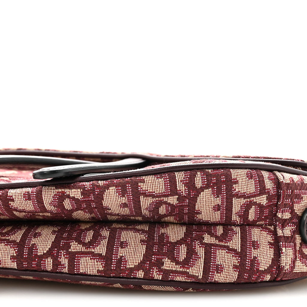 Christian Dior Oblique Saddle Bag Burgundy