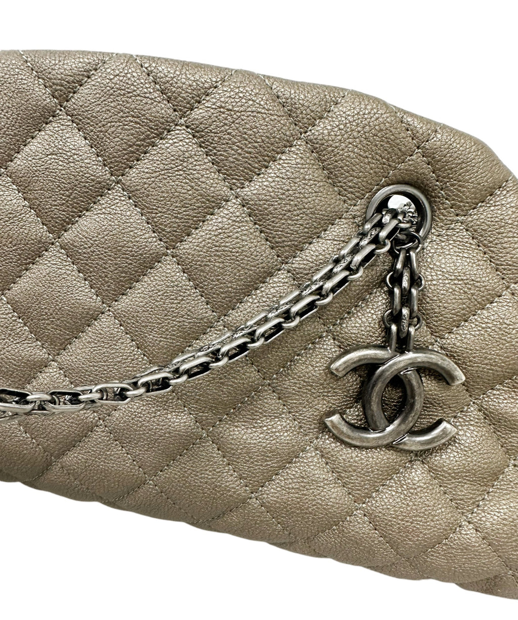 Chanel Mademoiselle Bowling Bag Bronze Caviar Leather Chain Shoulder Bag