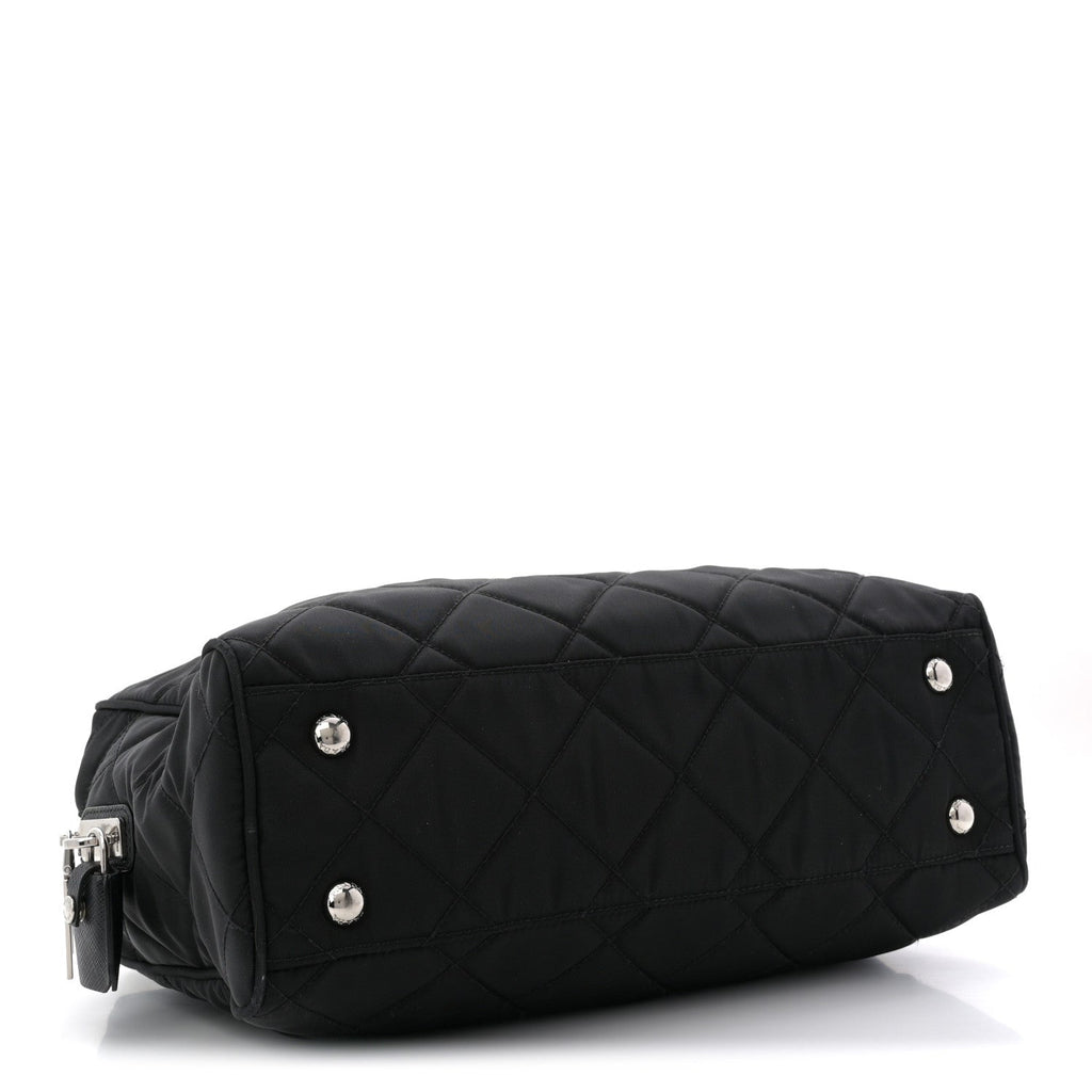 Prada Nylon Tessuto Impuntu Quilted Shoulder Bag Black