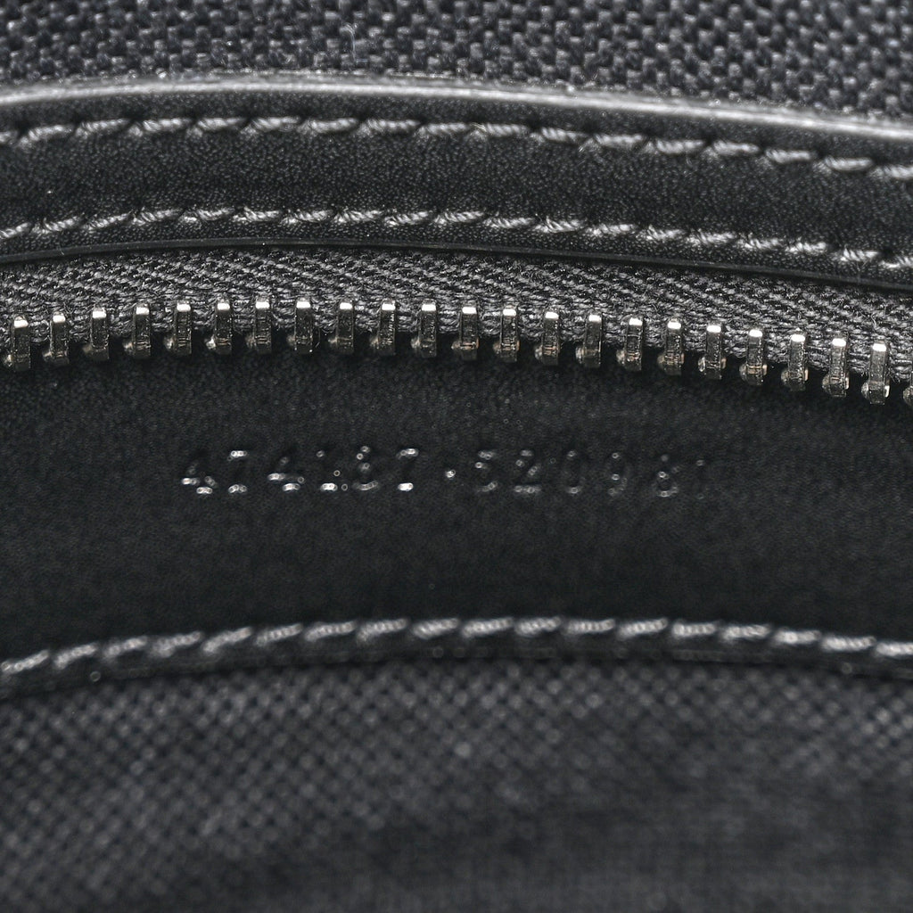 Gucci GG Supreme Monogram Appia Calfskin Web Flat Messenger Bag Black Grey