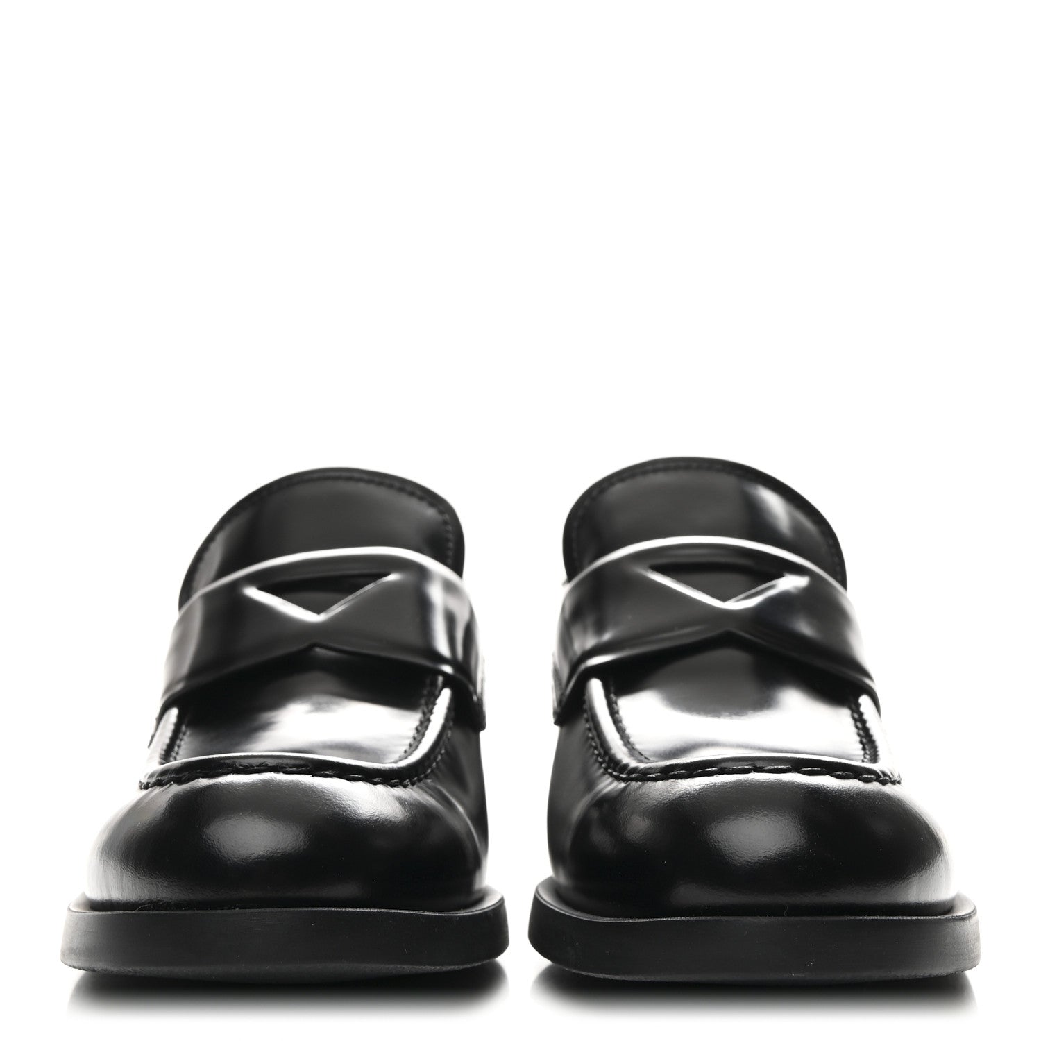 Prada Spazzolato Loafers 37.5 Black
