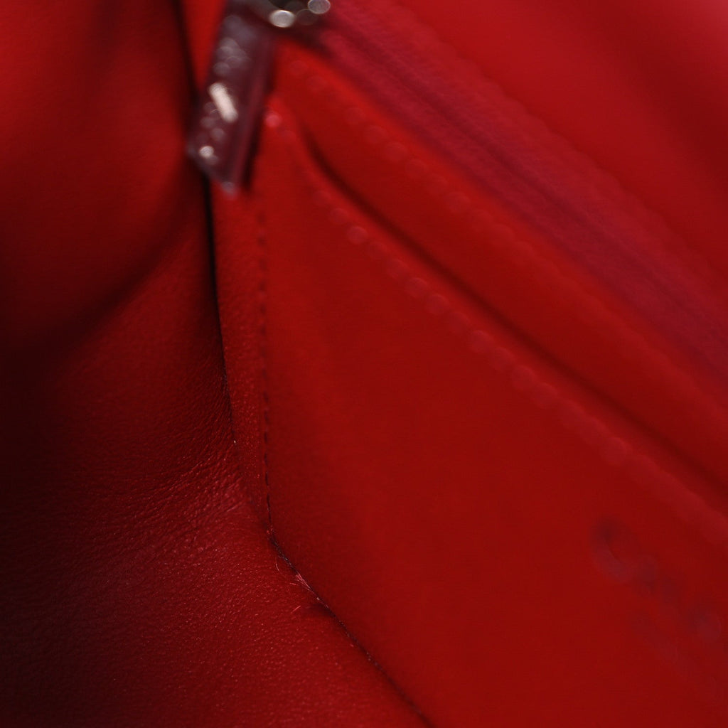 Chanel Lambskin Quilted Mini Rectangular Flap Red