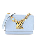 Louis Vuitton Epi Twist Monogram Flower Chain Shoulder Bag MM Blue