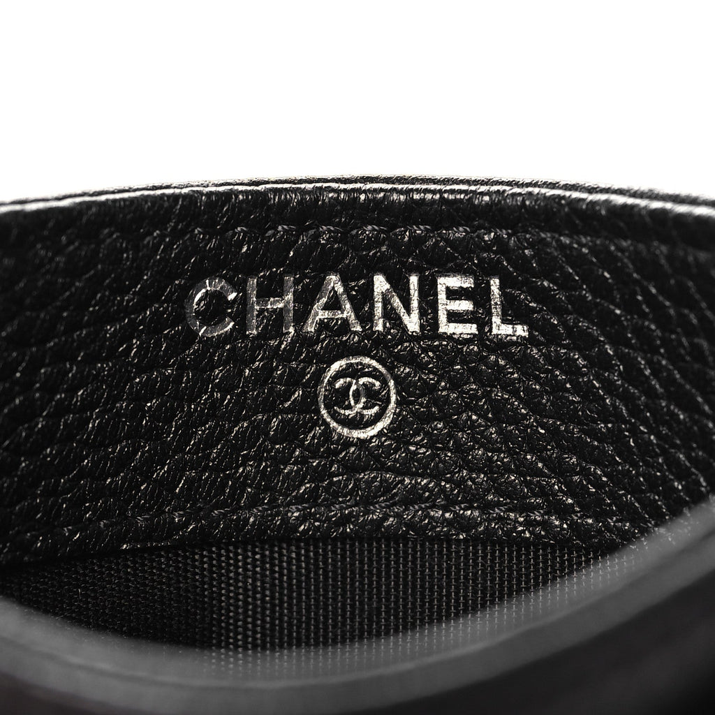 Grained Calfskin CC Card Holder Black