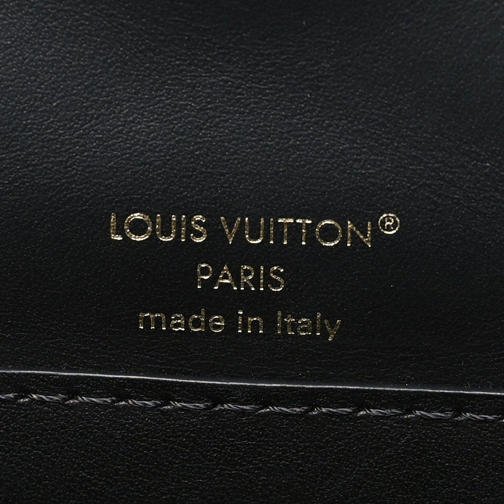 Louis Vuitton Lambskin Malletage Wallet On Chain GO-14 Black